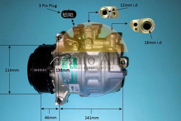 Auto Air 14-9667 A/C Air Con Compressor Air Conditioning Fits Mercedes-Benz