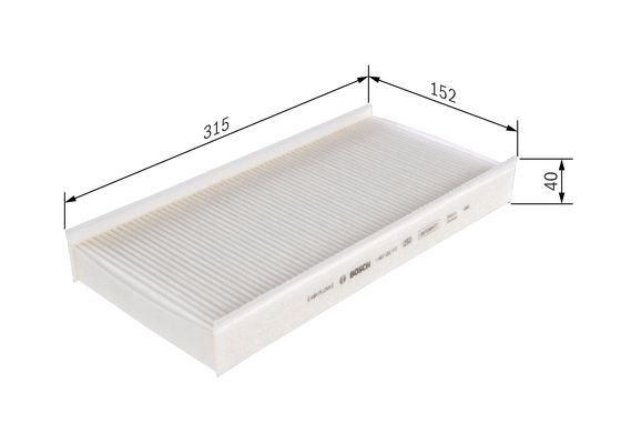 BOSCH 1987432112 Cabin Filter 313mm 40mm Height Fits Citroën C5 C6 Peugeot 407
