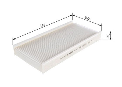 BOSCH 1987432112 Cabin Filter 313mm 40mm Height Fits Citroën C5 C6 Peugeot 407