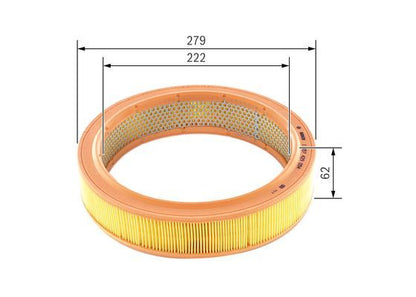 BOSCH 1457429054 Air Filter 279mm Outer Ø Insert Fits Audi Seat Skoda VW