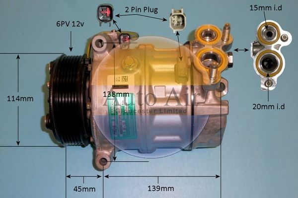 AUTO AIR 14-9795 Air Compressor A/C Air Con Air Conditioning Fits Ford Focus