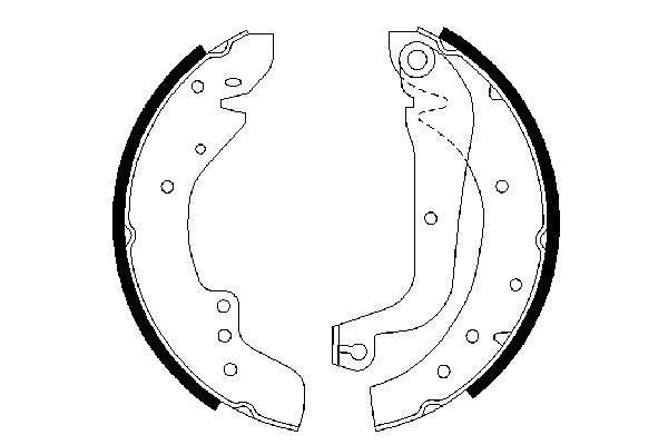 BOSCH 0986487547 Brake Shoe Set Rear 57mm Width Fits Renault Master Trafic