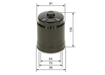 BOSCH 1457434103 Fuel Filter Spin-On 80.5mm Ø Fits Citroën Jeep Opel Vauxhall