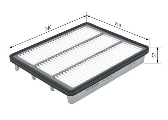 BOSCH 1457433580 Air Filter 246mm Length Insert 44mm Height For Hyundai Terracan