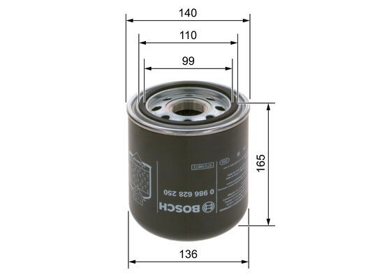 BOSCH 0986628250 Compressed-Air System Air Dryer Cartridge Fits Mercedes-Benz