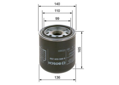 BOSCH 0986628250 Compressed-Air System Air Dryer Cartridge Fits Mercedes-Benz