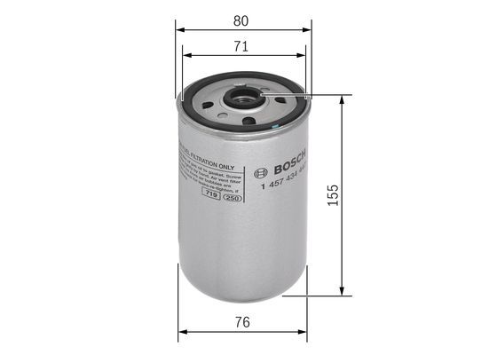 BOSCH 1457434447 Fuel Filter Fits DEUTZ-FAHR FENDT KAYSER MAZ TEMSA SOLARIS