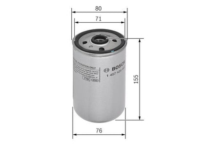 BOSCH 1457434447 Fuel Filter Fits DEUTZ-FAHR FENDT KAYSER MAZ TEMSA SOLARIS