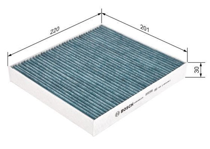BOSCH 0986628519 Cabin Air Filter 220mm Length Activated Carbon For Lexus Nissan