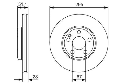 BOSCH 0986479A01 Brake Disc Front Vented 295mm Ø Fits Infiniti Mercedes-Benz