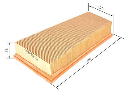 BOSCH 1457433543 Air Filter 318mm Length Insert For Citroën Xsara ZX Peugeot 306