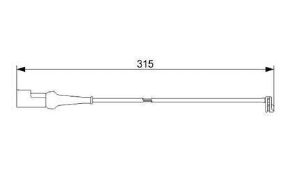 BOSCH 1987473572 Brake Pad Wear Warning Contact Front 315mm Length Fits Ford