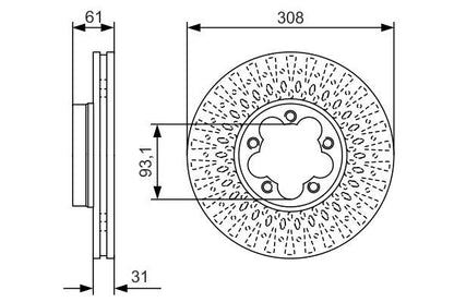 BOSCH 0986479C99 Brake Disc Front Vented Internally Vented Fits Ford Transit