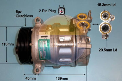 Auto Air 14-2085 A/C Compressor Air Conditioning Fits Jaguar Land Rover Mclaren