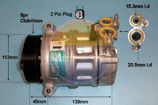 Auto Air 14-2085 A/C Compressor Air Conditioning Fits Jaguar Land Rover Mclaren