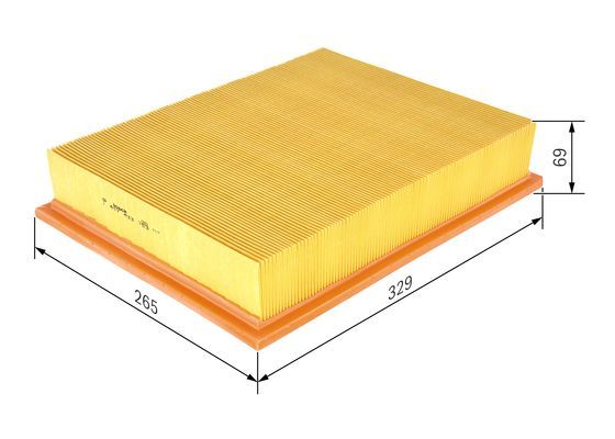 BOSCH 1457433753 Air Filter 329mm Length Insert Fits Mercedes-Benz V-Class Vito