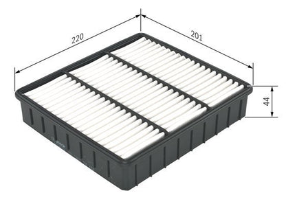 BOSCH 1457433954 Air Filter 201mm Length 44mm Height Fits Mitsubishi Proton