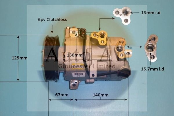 AUTO AIR 14-1771 Air Conditioning Compressor A/C Air Con Replacement 12V Voltage