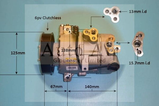 AUTO AIR 14-1771 Air Conditioning Compressor A/C Air Con Replacement 12V Voltage