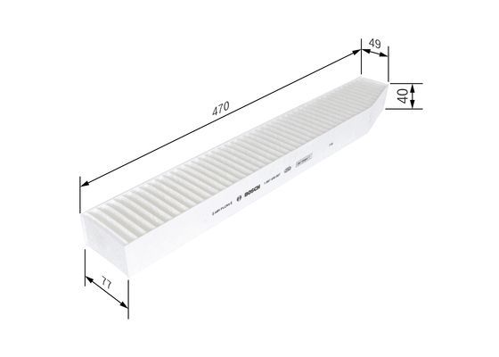 BOSCH 1987435007 Cabin Air Filter 470mm Particulate Fits Jeep Grand Cherokee