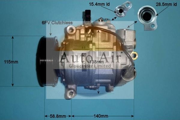 AUTO AIR 14-0207 Air Conditioning Compressor Fits Audi A6 A6 Allroad A7 A8