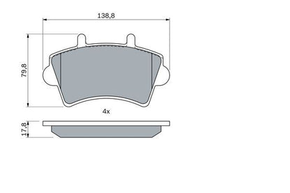 BOSCH 0986494031 Brake Pad Set For Disc Brake Front Fits Opel Renault Vauxhall
