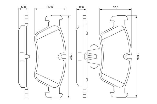 BOSCH 0986494096 Brake Pad Set For Disc Brake Front Fits BMW 1 Series 3 Series