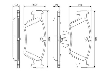 BOSCH 0986494096 Brake Pad Set For Disc Brake Front Fits BMW 1 Series 3 Series