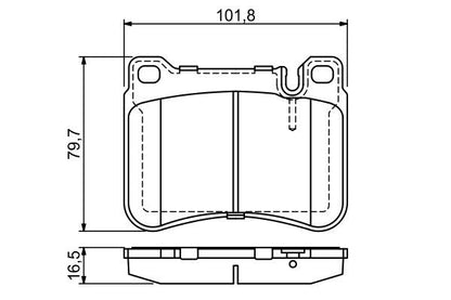 BOSCH 0986494166 Brake Pad Set For Disc Front 16.5mm Thickness For Mercedes-Benz