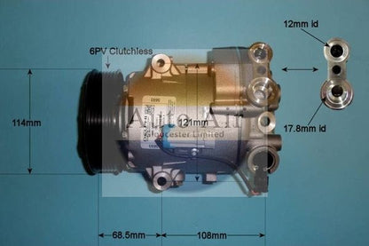 AUTO AIR 14-1016 Air Conditioning Compressor A/C Fits Vauxhall Astra Meriva
