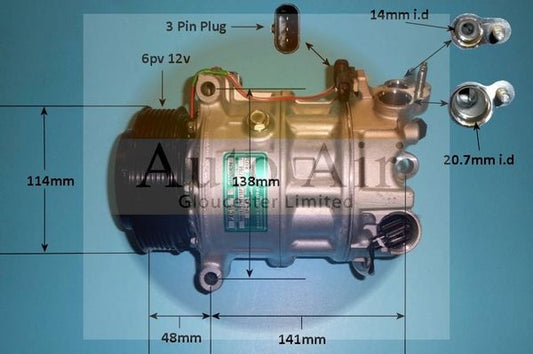 Auto Air 14-0352 A/C Air Con Compressor Air Conditioning Fits Jaguar Land Rover