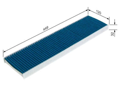 BOSCH 0986628579 Cabin Air Filter 449mm Length Activated Carbon Fits Mini