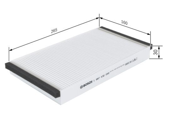BOSCH 1987432059 Cabin Air Filter 265mm Fits Fiat Multipla Multipla Van