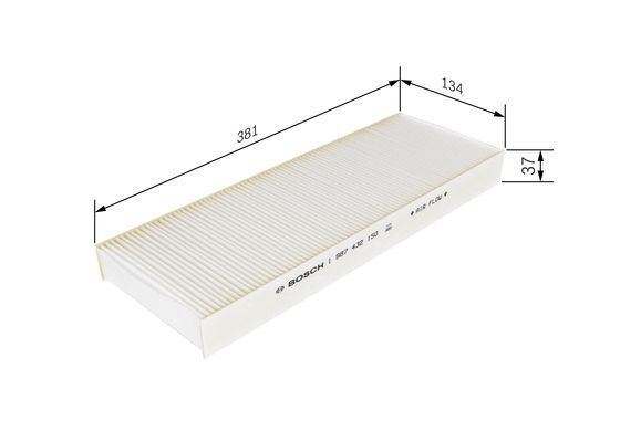 BOSCH 1987432150 Cabin Air Filter 380.7mm Particulate Fits MERCEDES-BENZ RENAULT