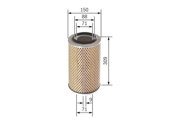 BOSCH 1457429883 Air Filter 150mm Outer Ø Insert Fits Mercedes-Benz T1 T1/TN