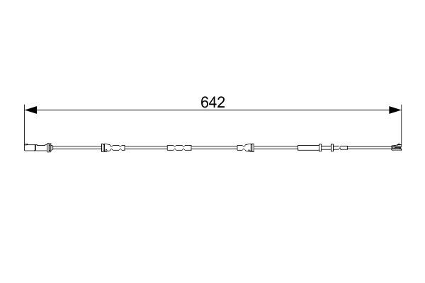 BOSCH 1987473544 Brake Pad Wear Warning Contact Rear 642mm Length Fits BMW Mini