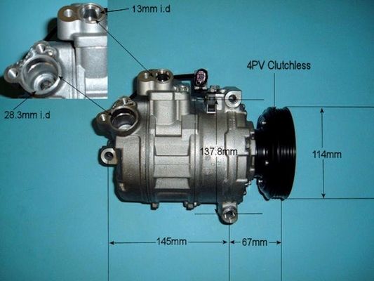 AUTO AIR 14-9697 Air Compressor A/C Air Con Air Conditioning Fits Audi A4 A6