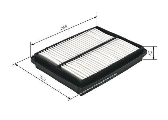 BOSCH 1457433037 Air Filter 256mm Insert Fits Suzuki Vitara VITARA / ESCUDO