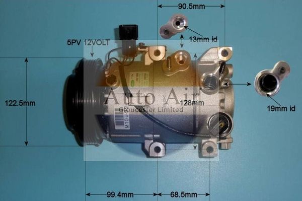 Auto Air 14-2059 A/C Compressor Air Conditioning Fits Hyundai ix35 Kia Sportage