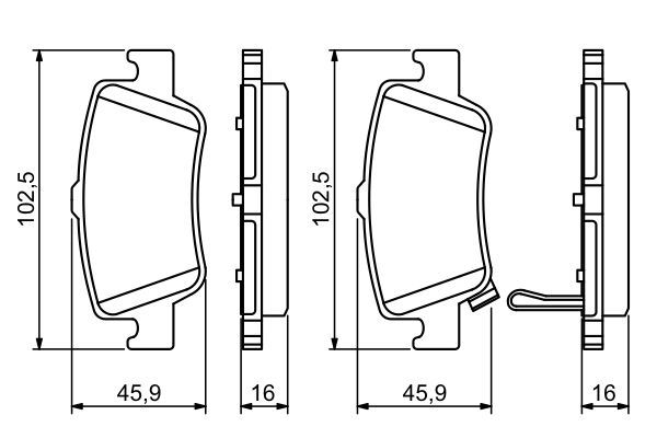 BOSCH 0986494182 Brake Pad Set For Disc Brake Rear Fits Auris Van Corolla