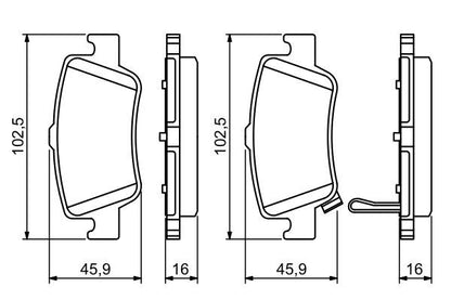 BOSCH 0986494182 Brake Pad Set For Disc Brake Rear Fits Auris Van Corolla