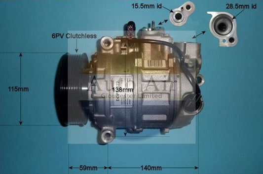 AUTO AIR 14-9652 Air Compressor A/C Air Conditioning Fits Audi Porsche VW