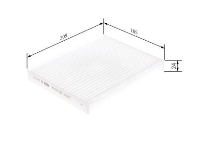 BOSCH 1987435070 Cabin Air Filter 165mm Length Particulate Fits Kia Soul