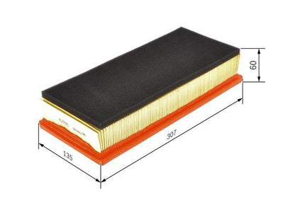 BOSCH 1457433156 Air Filter 307mm Length 60mm Height Fits Alfa Romeo 147 GT