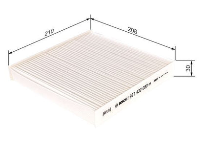BOSCH 1987432080 Cabin Air Filter 210mm Particulate For Renault Laguna Vel Satis