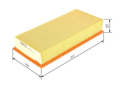BOSCH 1457429778 Air Filter 312mm Length 57mm Height Fits Volvo 440 460 480