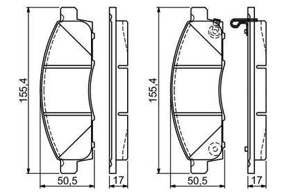 BOSCH 0986494673 Disc Brake Pad Set Front Fits Nissan NV200 / Evalia NV200