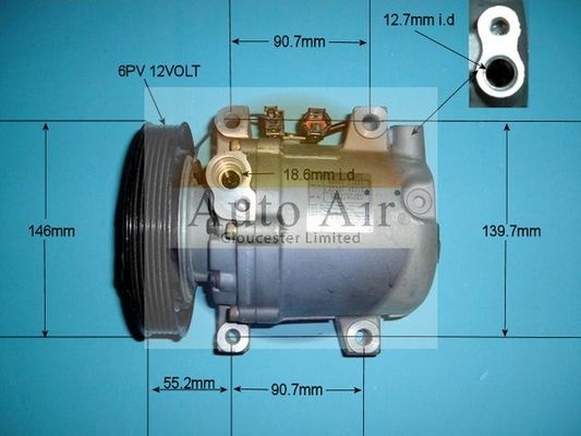 AUTO AIR 14-6069 Air Conditioning Compressor A/C Fits Nissan Almera Primera