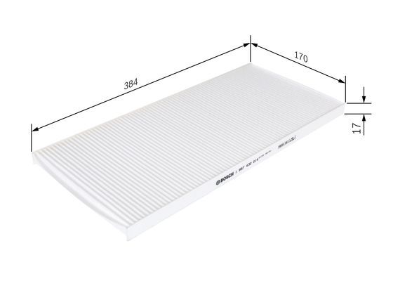 BOSCH 1987432014 Cabin Air Filter 384mm Particulate Fits Alfa Romeo Fiat Lancia