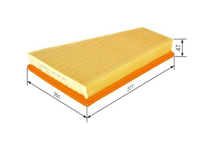 BOSCH 1457433320 Air Filter 277mm Length Insert 47.3mm Height Fits Renault Clio